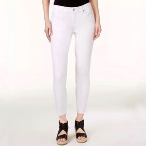 EILEEN FISHER Petite White Slim Straight Ankle Mid Rise Organic Cotton Jeans 10P